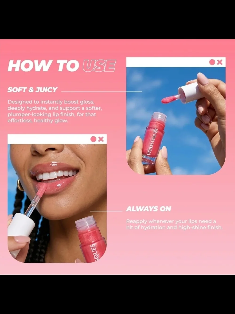 Loops Glow Lip Mask + Vitamasque Glow Lip Oil Duo - BNIB